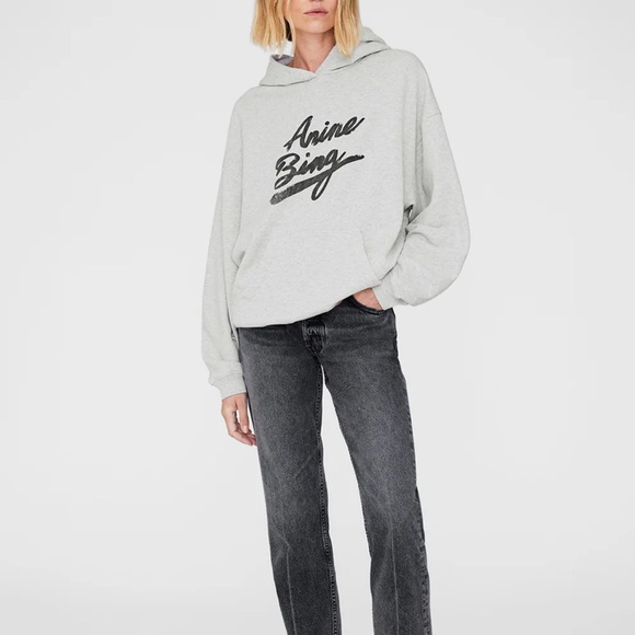 NWT Anine Bing Light Grey Sweatshirt / Harvey Sweatshirt - Picture 2 of 8